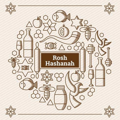 Rosh Hashanah Elements vector