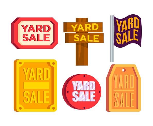 Yard Sale Sign Vector Set