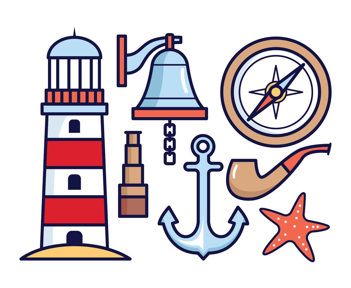 Nautical Vector Elements 227367 Vector Art at Vecteezy