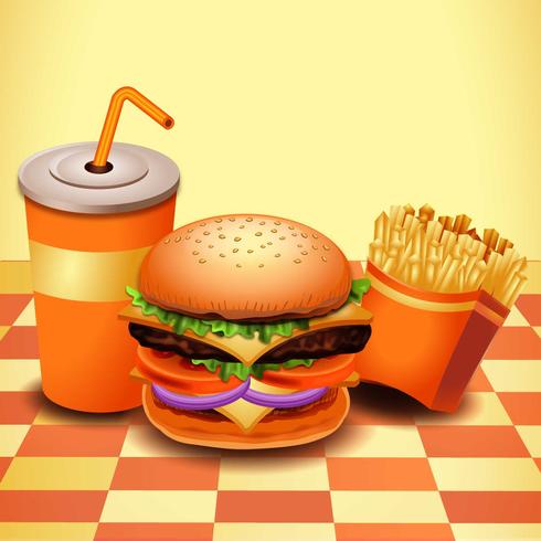 Realistic Fast Food vector