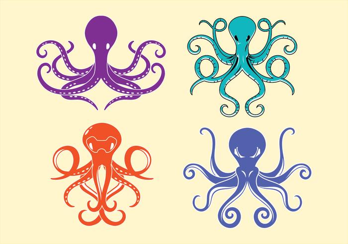 Pulpo y tentáculos simétricos vector