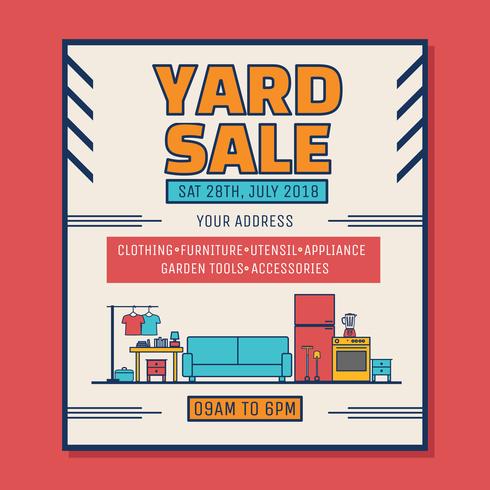 Yard Sale Poster Vector