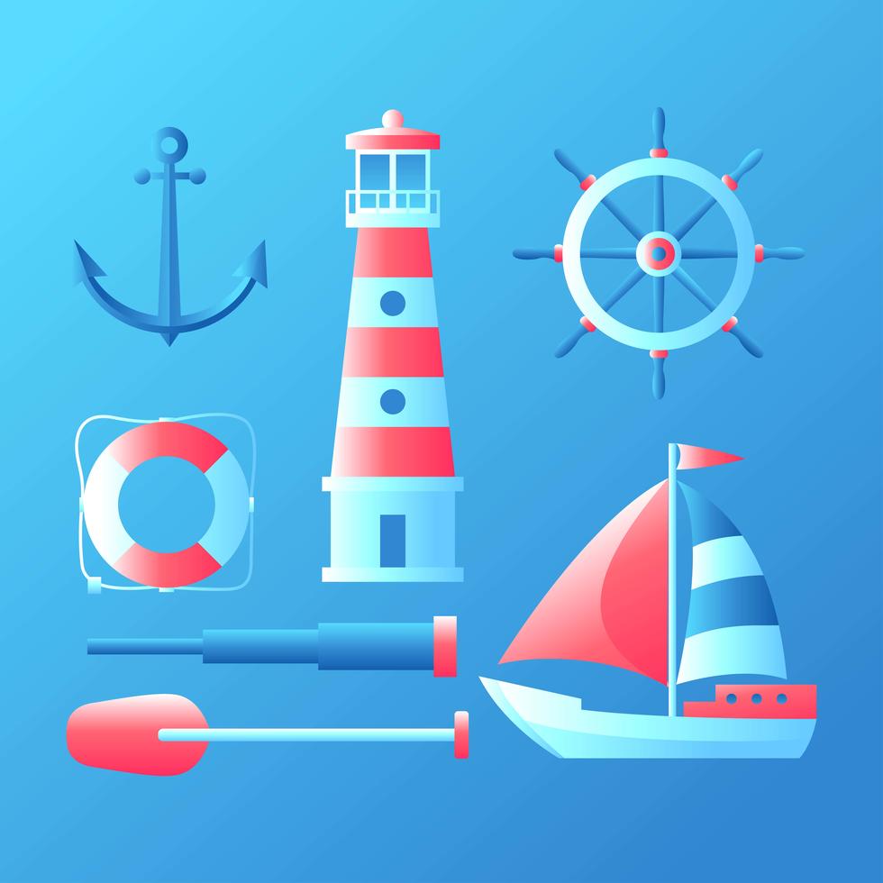 Nautical Element Set Vector 227430 Vector Art at Vecteezy