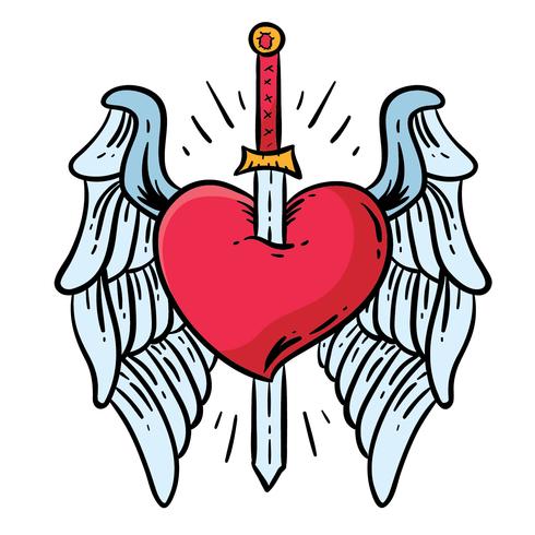 Alas corazón y espada tatuaje vector 227448 Vector en Vecteezy Alas corazón y espada tatuaje vector 227448 Vector en Vecteezy