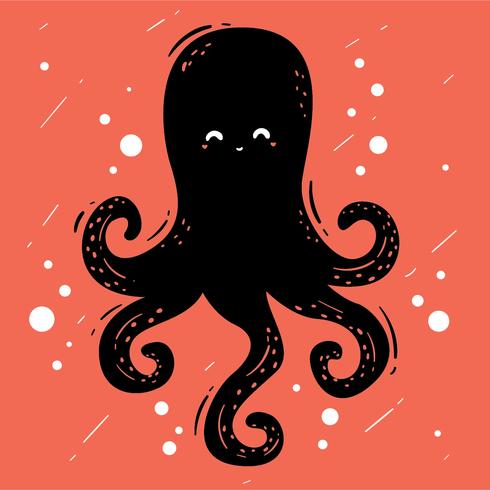 Black Octopus Vector