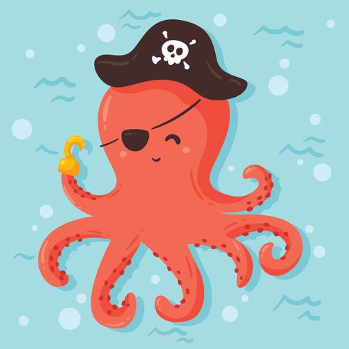 Pirate Octopus Vector