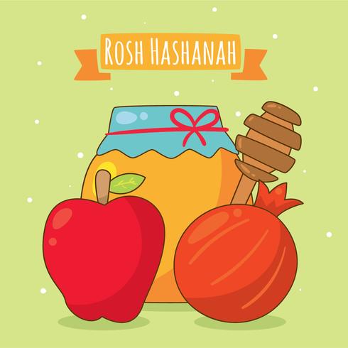 Cartoon Rosh Hashanah Element Vector