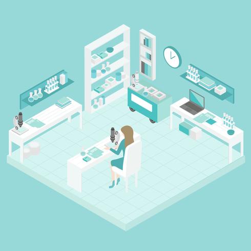 Vector Isometric Lab Illustration