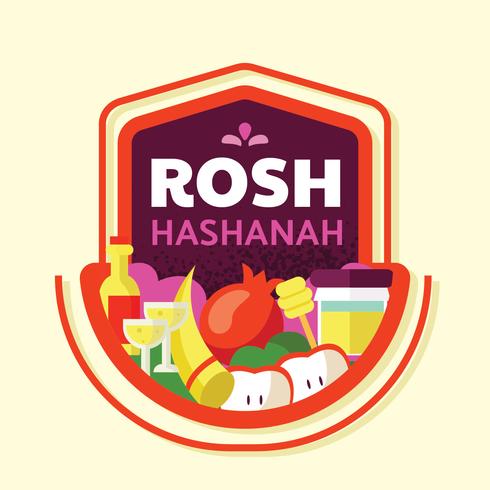 Diseño vectorial de Rosh Hashaná Badge vector