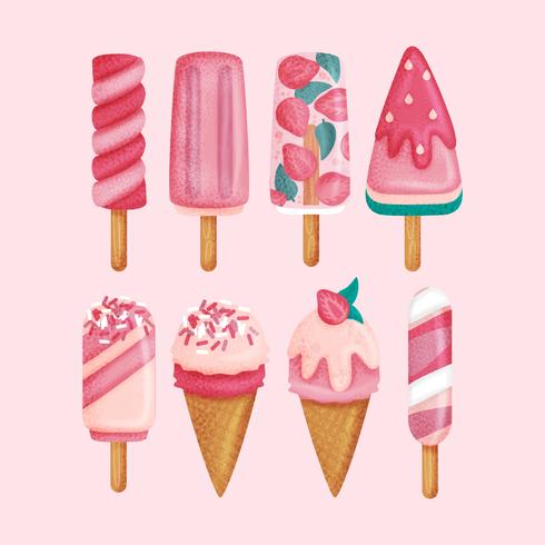 Vector Hand Drawn Ice Cream Set