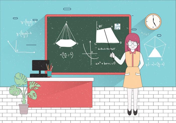 Math Teacher Illustration Vector