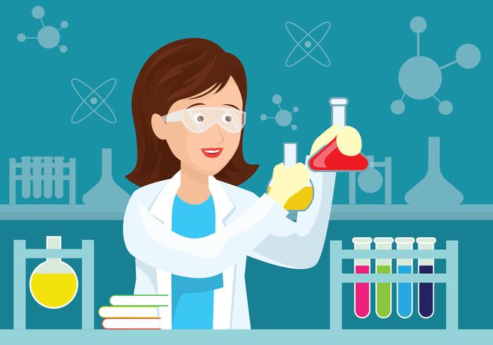 Femal Scientist Illustration vector