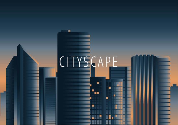 Cityscape Sunset Vector