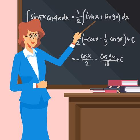Ilustración del maestro de matemáticas vector