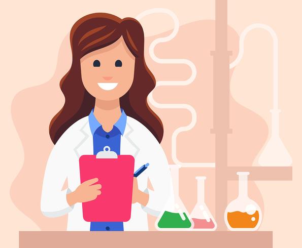 Female Scientist Illustration vector