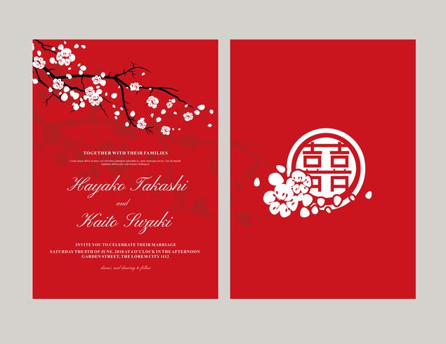 Vector de invitación de estilo japonés