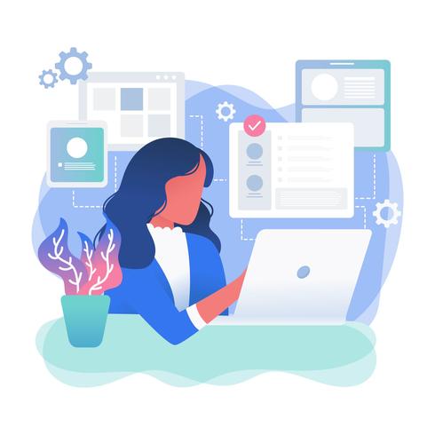 Female Developer Vector