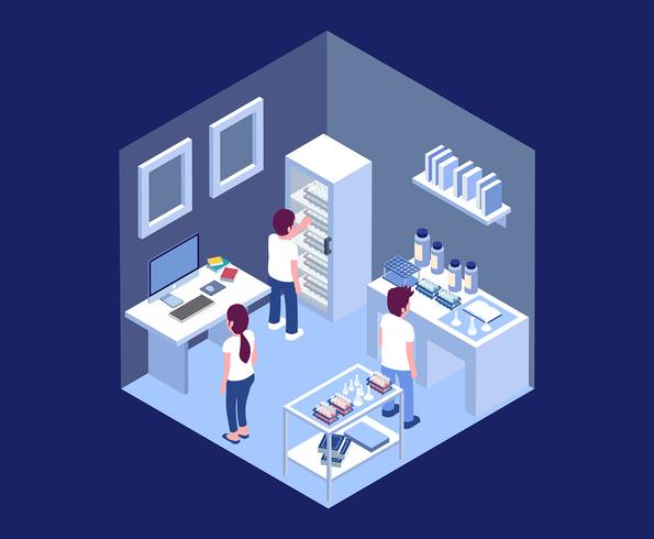 Isometric Lab Illustration vector