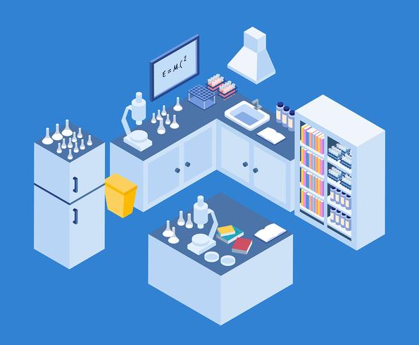 Isometric Lab Illustration vector