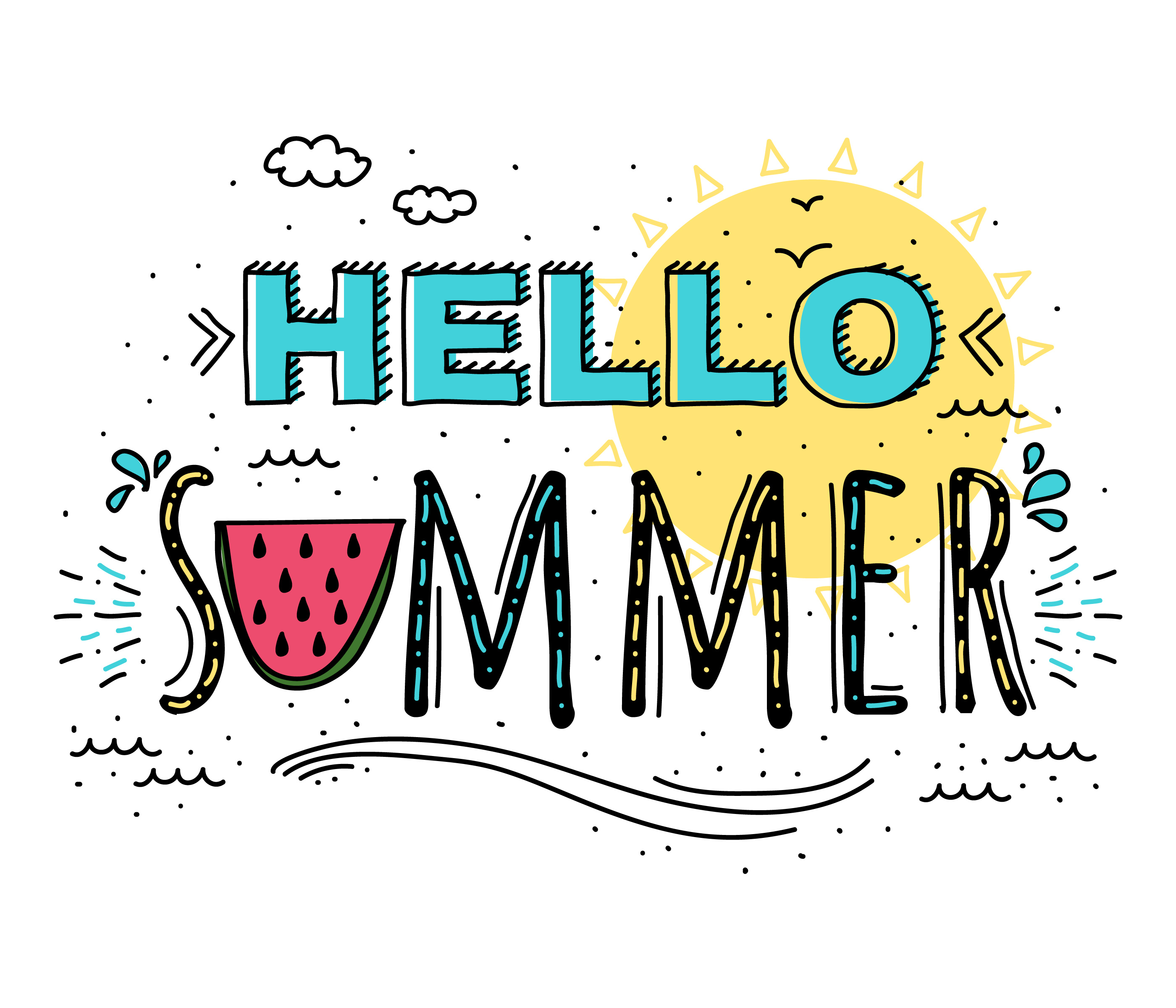 Download Hello Summer Free Svg - Hello Summer w/Watermelon Cut File ...