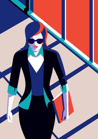 Download Professional Woman Walking At Office - Download Free Vectors, Clipart Graphics & Vector Art