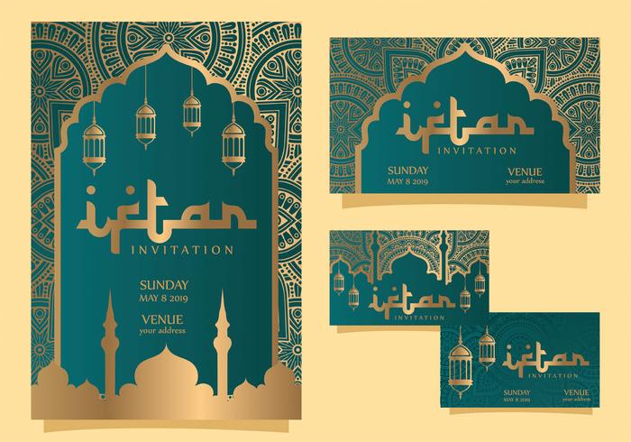 diseño de vector de invitación iftar