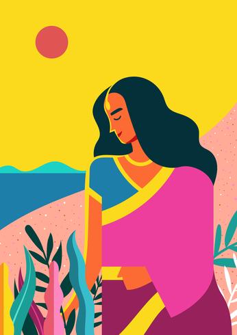 Vector de mujeres de color