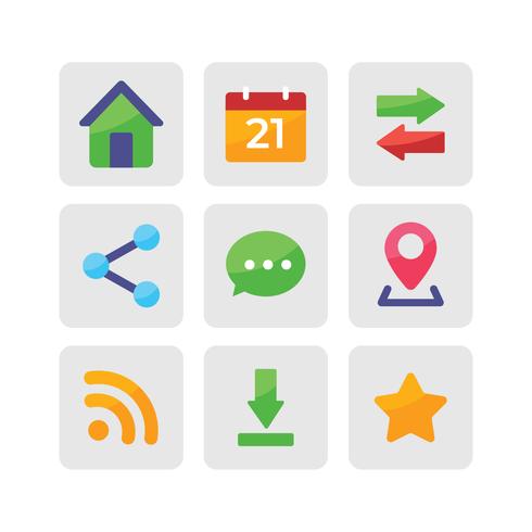 Iconos planos de redes sociales vector