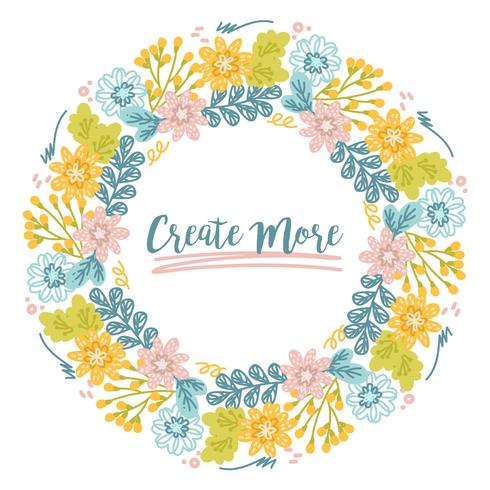 Vector Colorful Floral Wreath