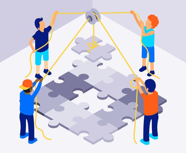 Isometric Teamwork Illustration vector