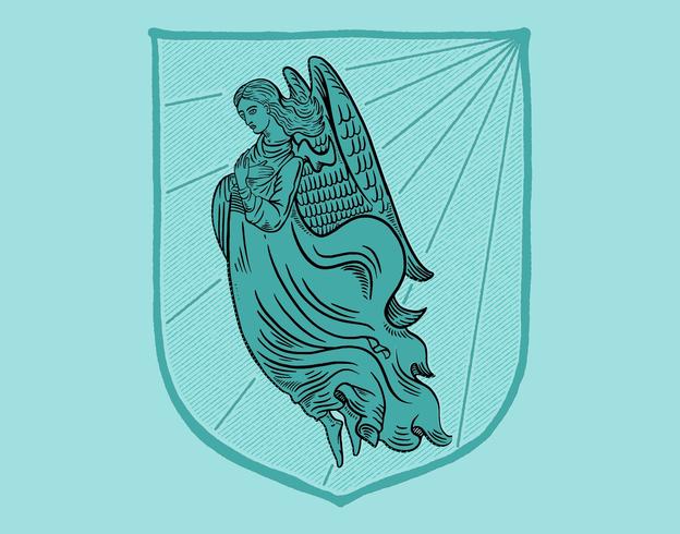 ángel escudo de armas vector