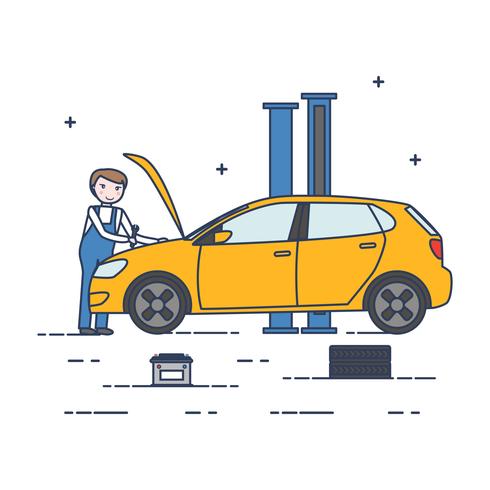 Car Mechanic Vector