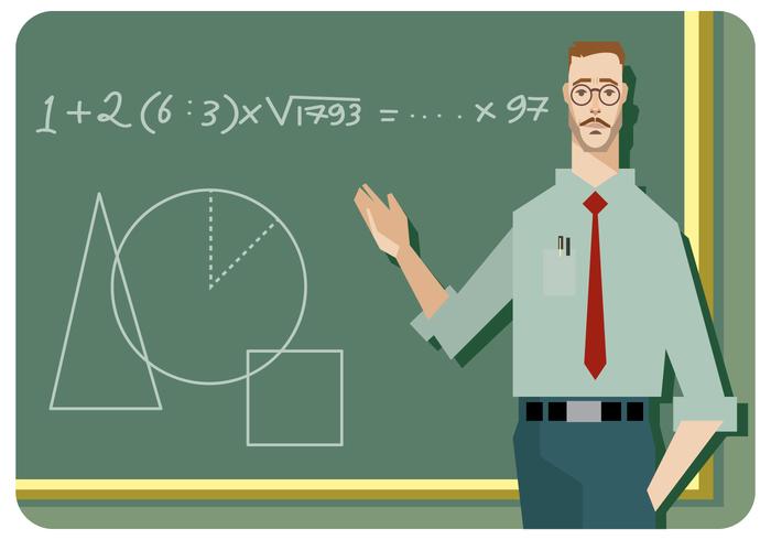 Hombre profesor de matemáticas Vector