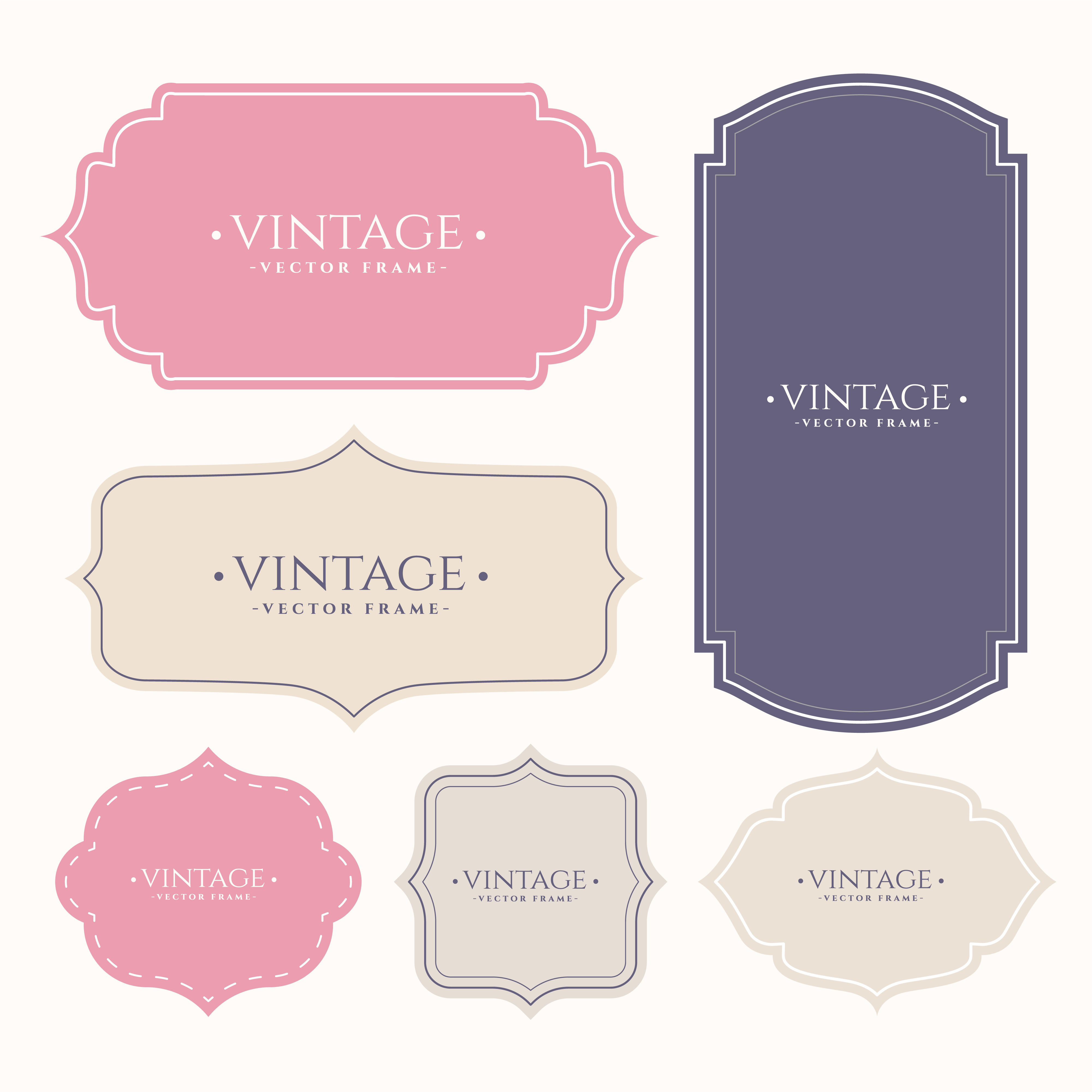 set of vintage frame labels Download Free Vector Art, Stock Graphics