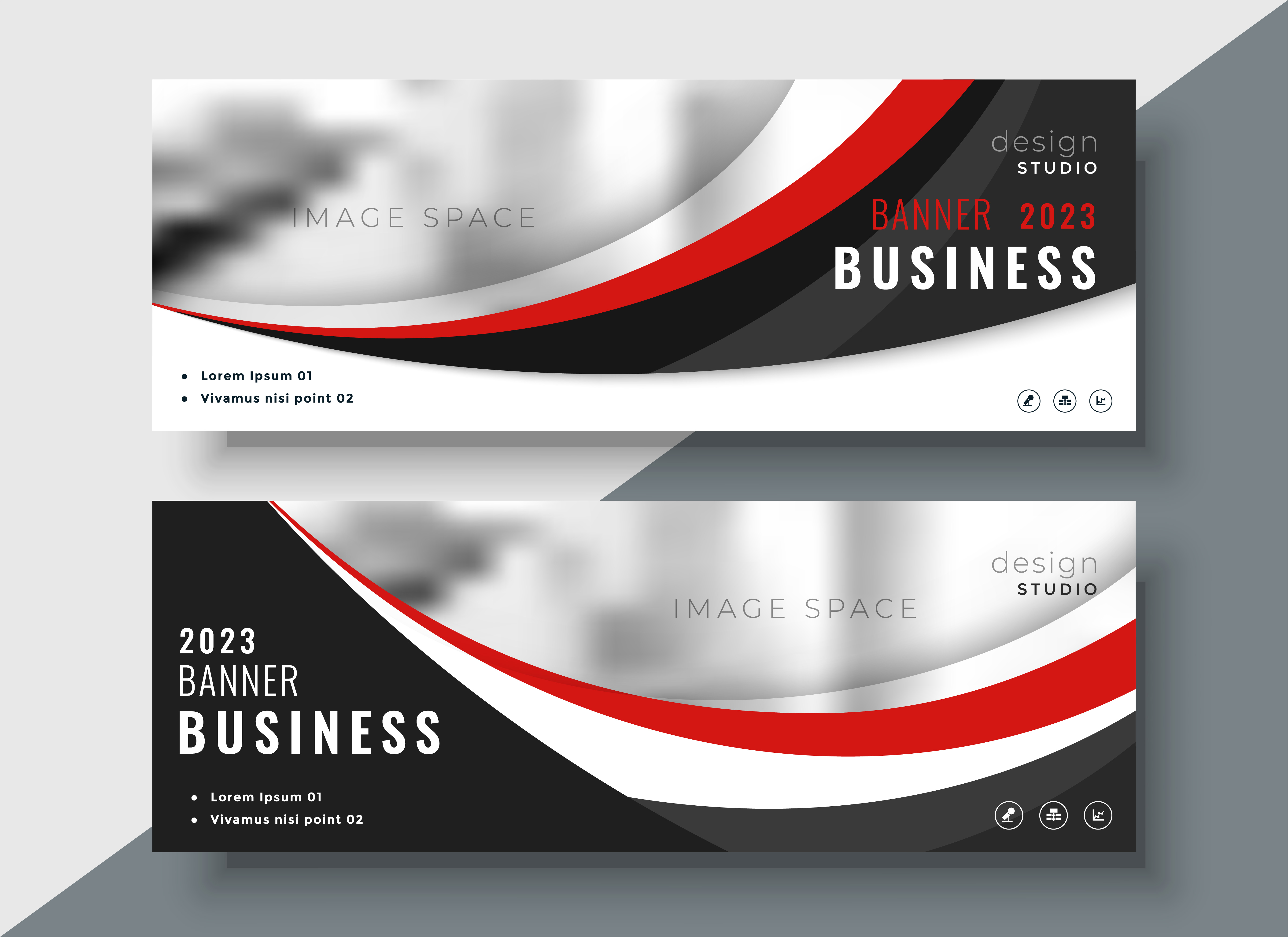red and black business banners professional design ...