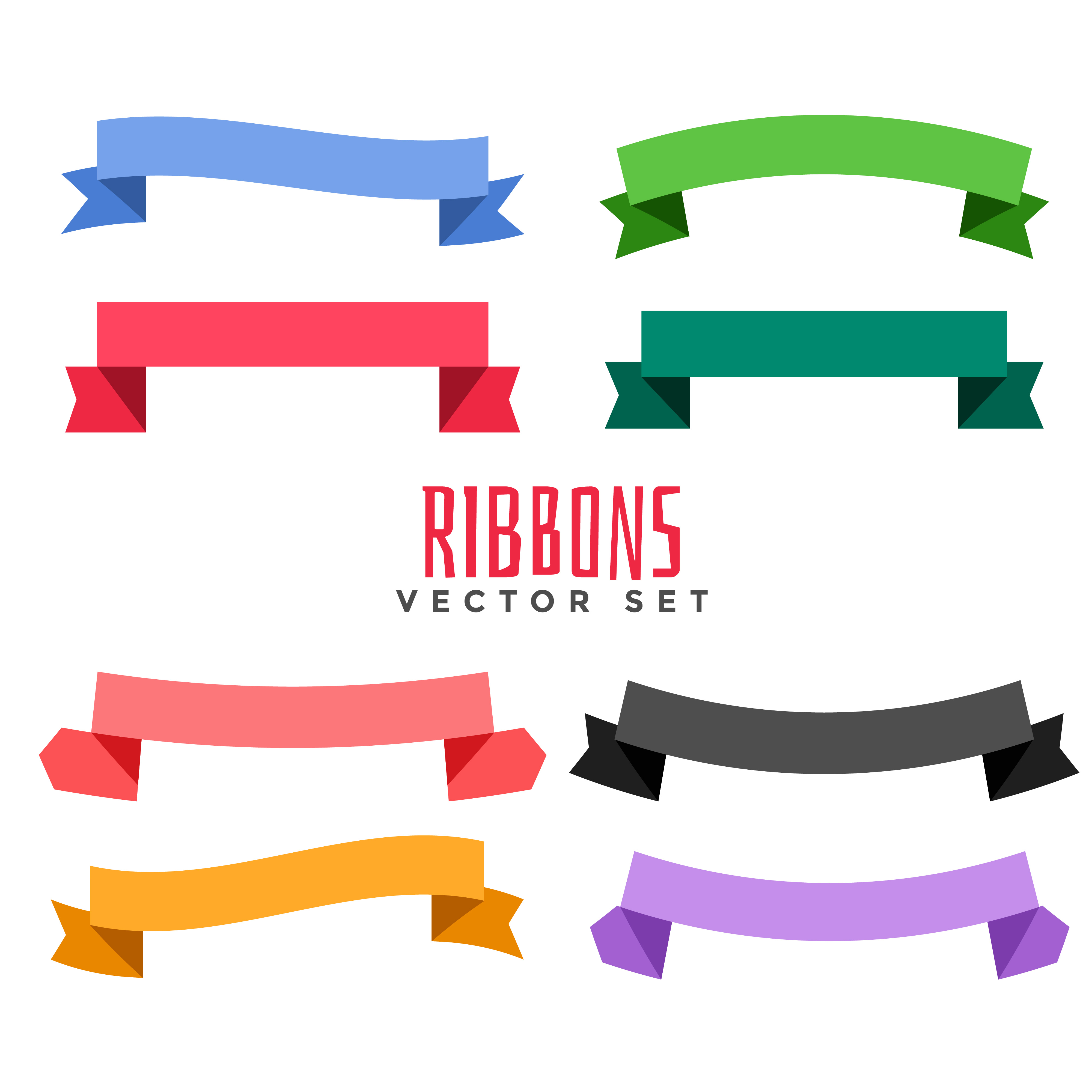 set of different color flat ribbons Download Free Vector Art, Stock