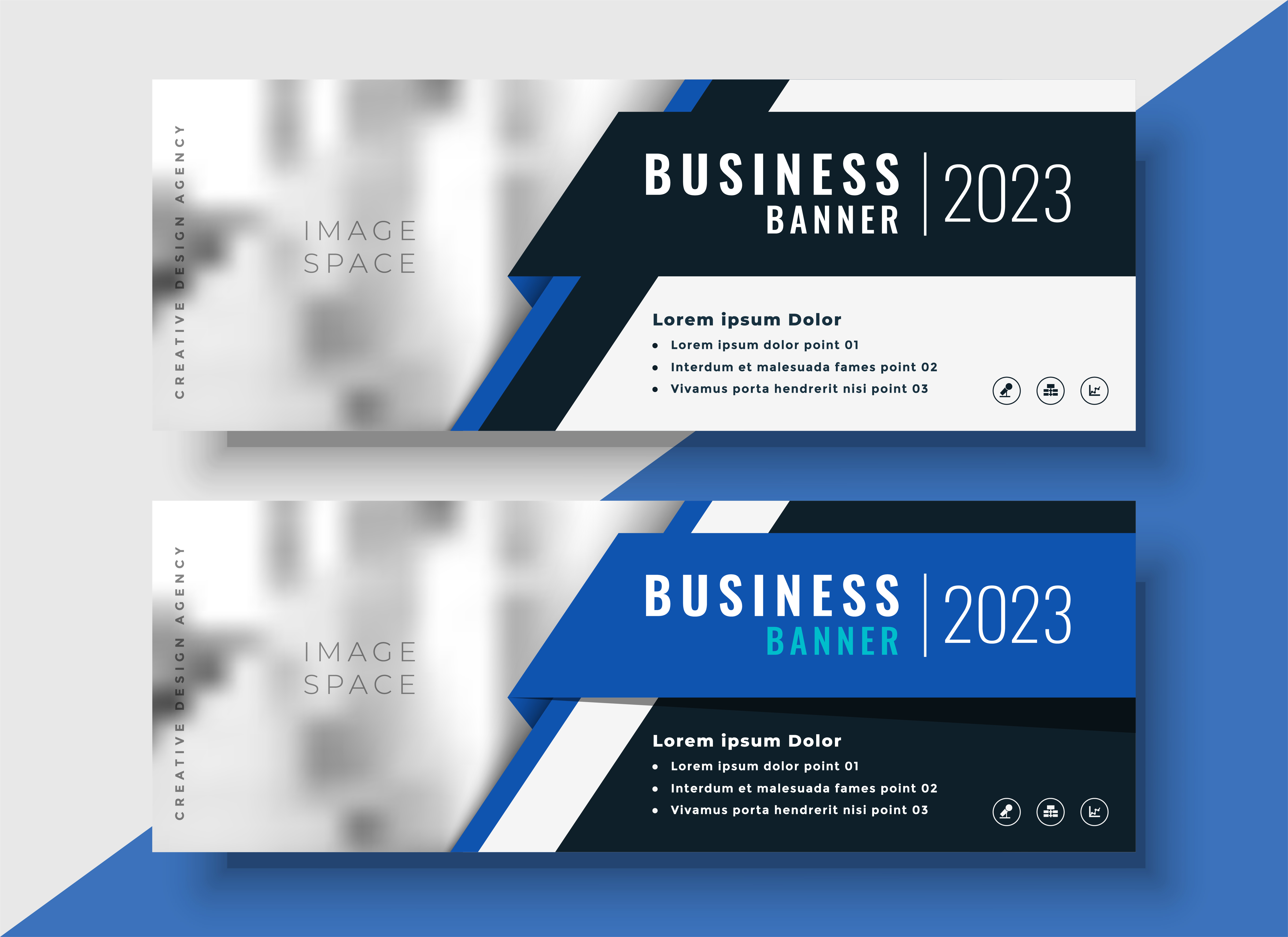 professional blue business  banners  with image space 