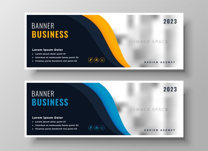 Two Modern Business Banners With Image E Free Vector Two Modern Business Banners With Image E