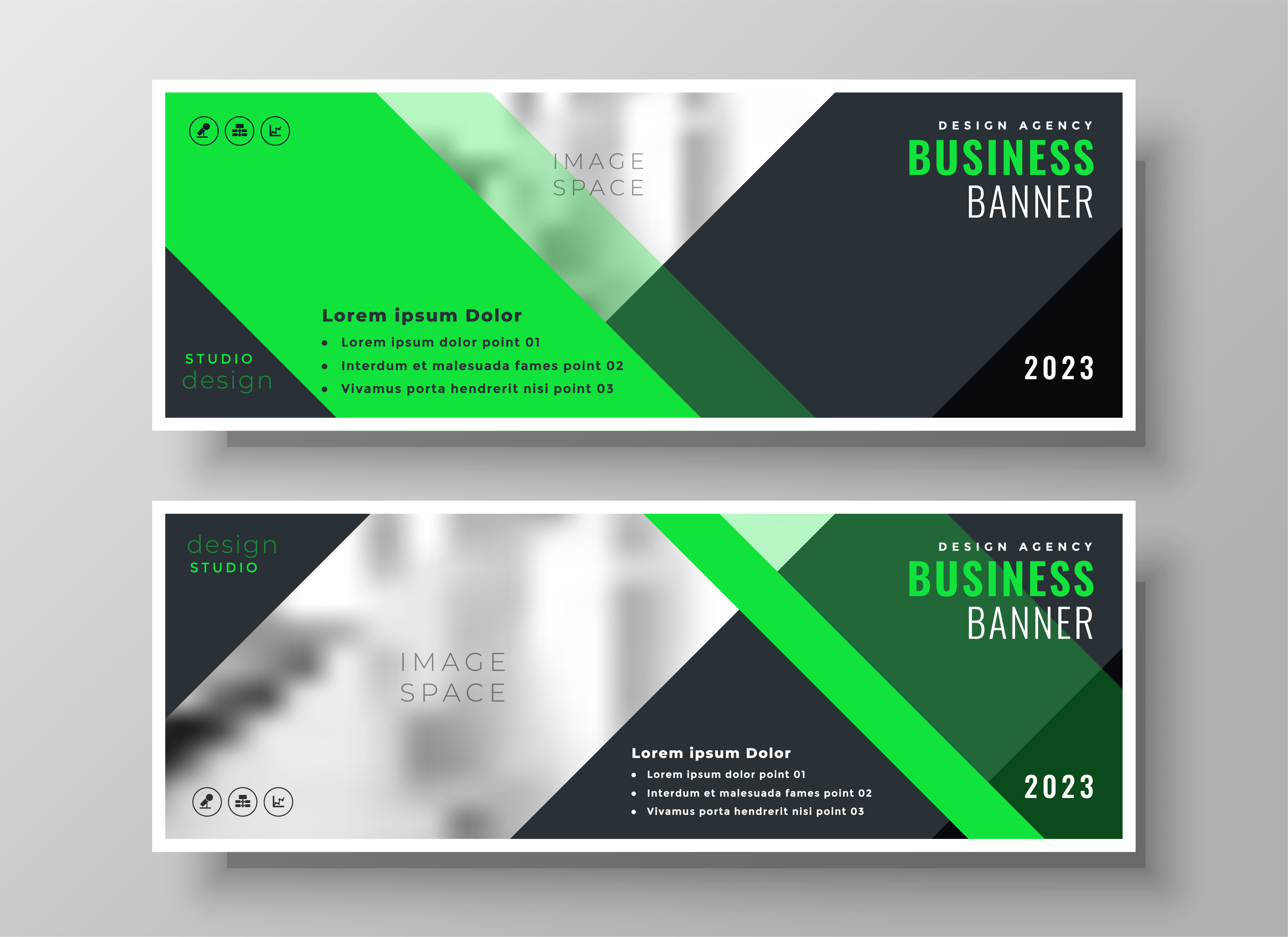 bright web business  banners  in geometric style Download 