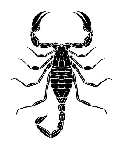 Tatuaje de escorpión negro vector