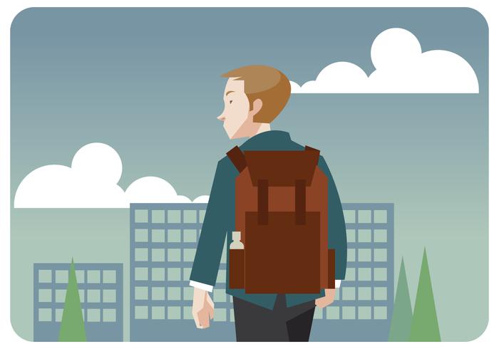 Boy's First Day of School Vector