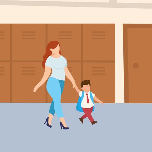 First Day of School Vector Illustration