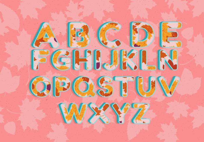 Autumn Alphabet Illustration Vector