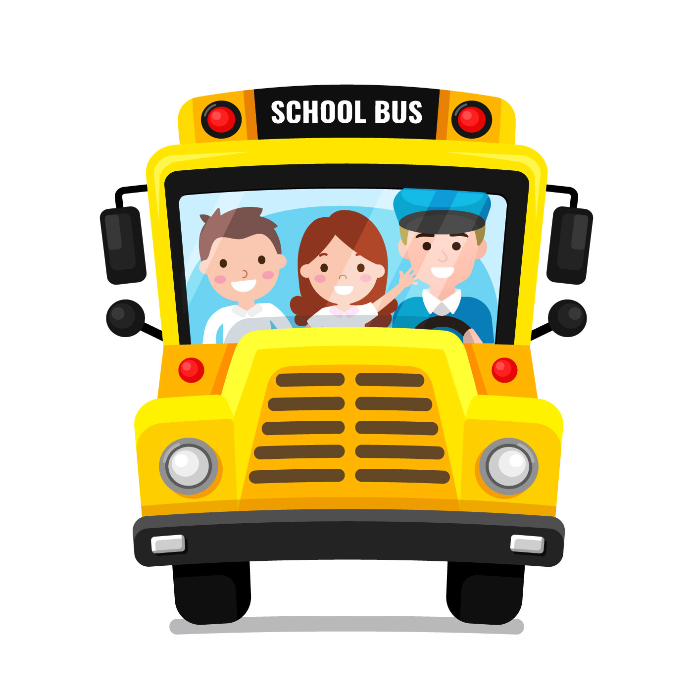 School Bus Front View Vector - Download Free Vectors ...