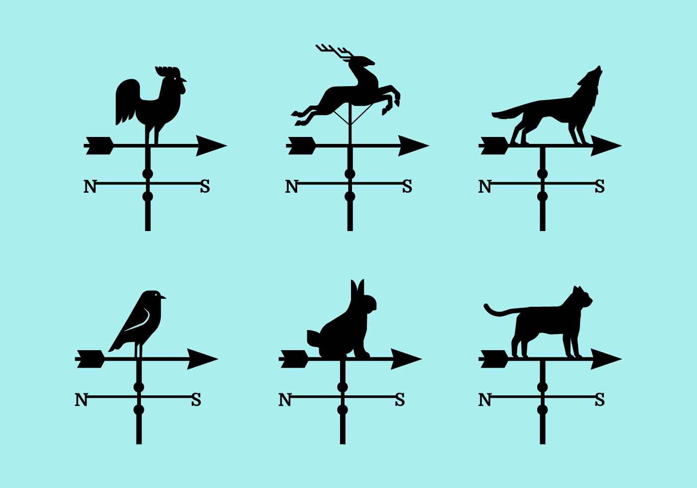 Weather Vane Collection Vector 229486 Vector Art at Vecteezy