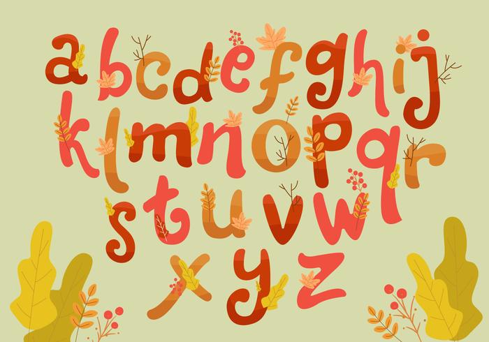 Otoño mano dibujado estilo Letras Vector conjunto alfabeto