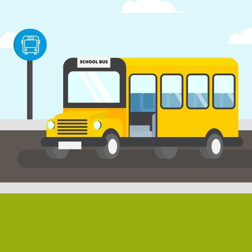 Ilustración de Vector de autobús escolar