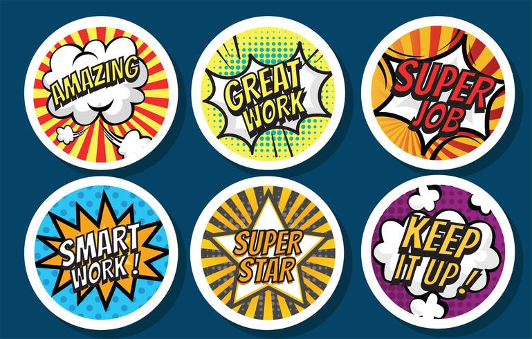 Teacher Award Stickers Vector Pack