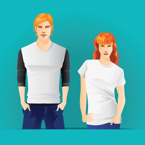 T-shirts Model with Body  Men and Women vector