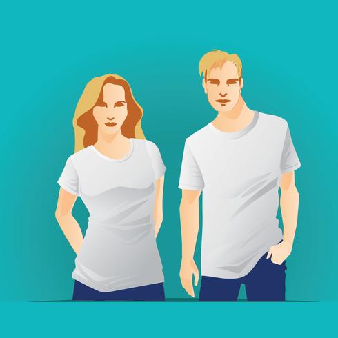 T-shirts Modelo con Body Men and Women vector